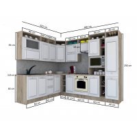 Bucatarie de Colt LEEA ART CORNER FRONT MDF CANYON 220-280 DR. K002 / decor 227